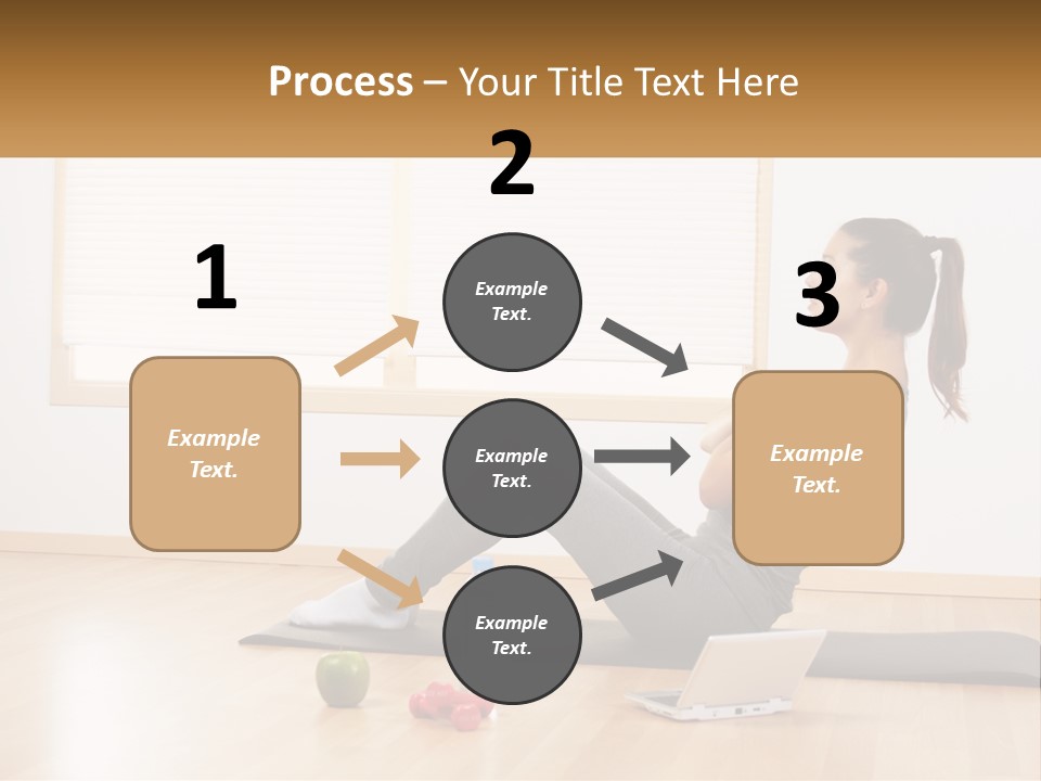 A Woman Sitting On A Yoga Mat With A Laptop PowerPoint Template