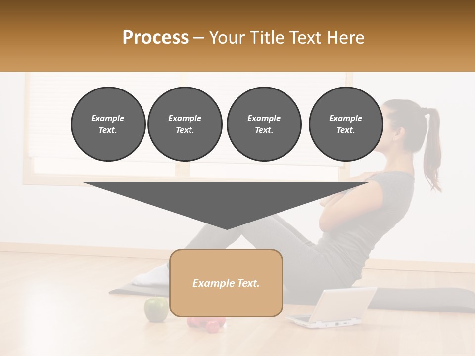 A Woman Sitting On A Yoga Mat With A Laptop PowerPoint Template