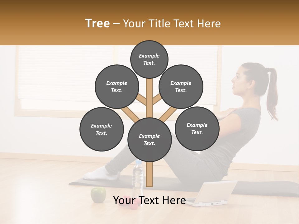 A Woman Sitting On A Yoga Mat With A Laptop PowerPoint Template