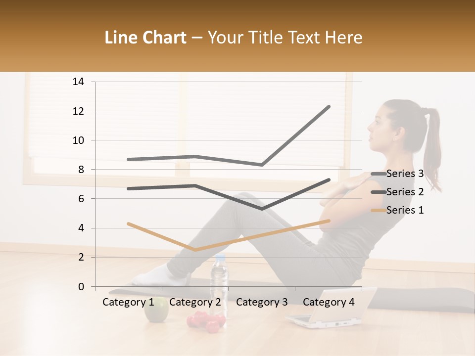 A Woman Sitting On A Yoga Mat With A Laptop PowerPoint Template