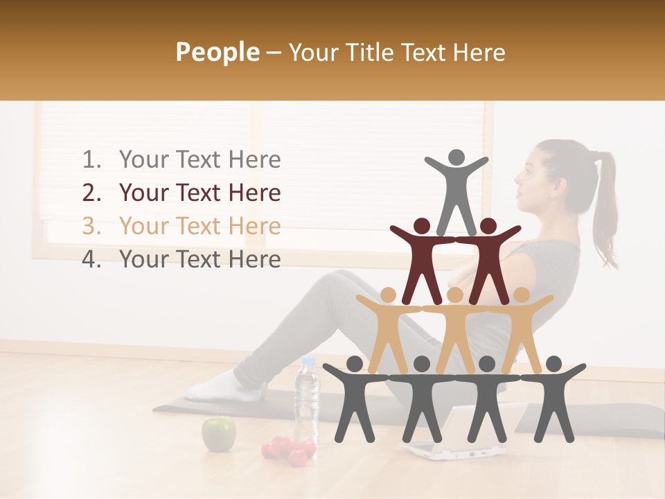 A Woman Sitting On A Yoga Mat With A Laptop PowerPoint Template