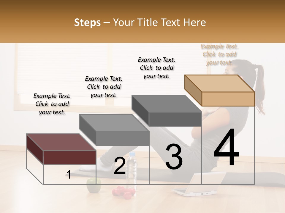 A Woman Sitting On A Yoga Mat With A Laptop PowerPoint Template