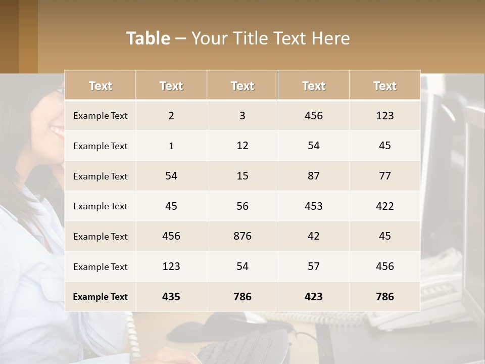 A Group Of People Sitting At A Desk Talking On Telephones PowerPoint Template