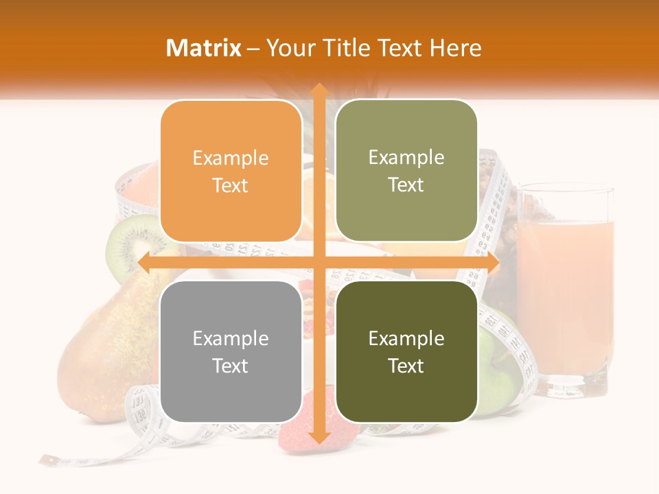 A Bowl Of Fruit And A Measuring Tape With A Glass Of Orange Juice PowerPoint Template