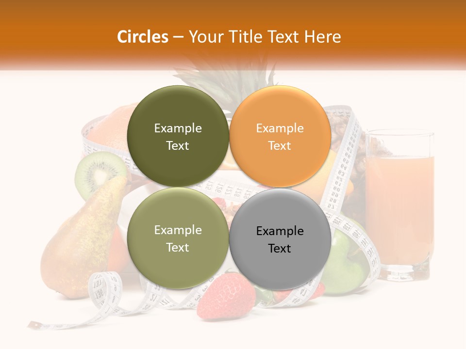 A Bowl Of Fruit And A Measuring Tape With A Glass Of Orange Juice PowerPoint Template