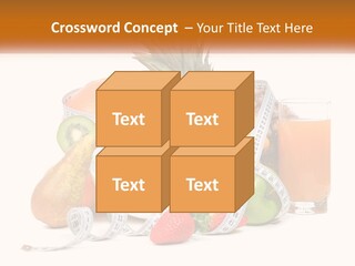 A Bowl Of Fruit And A Measuring Tape With A Glass Of Orange Juice PowerPoint Template