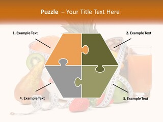 A Bowl Of Fruit And A Measuring Tape With A Glass Of Orange Juice PowerPoint Template