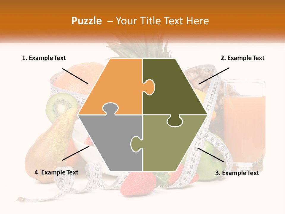 A Bowl Of Fruit And A Measuring Tape With A Glass Of Orange Juice PowerPoint Template