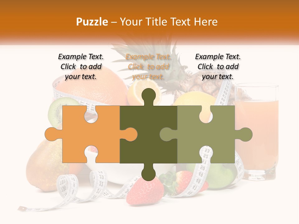 A Bowl Of Fruit And A Measuring Tape With A Glass Of Orange Juice PowerPoint Template