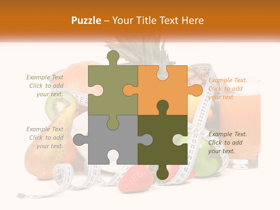 A Bowl Of Fruit And A Measuring Tape With A Glass Of Orange Juice PowerPoint Template