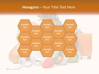A Bowl Of Fruit And A Measuring Tape With A Glass Of Orange Juice PowerPoint Template