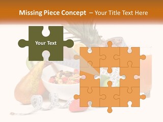 A Bowl Of Fruit And A Measuring Tape With A Glass Of Orange Juice PowerPoint Template