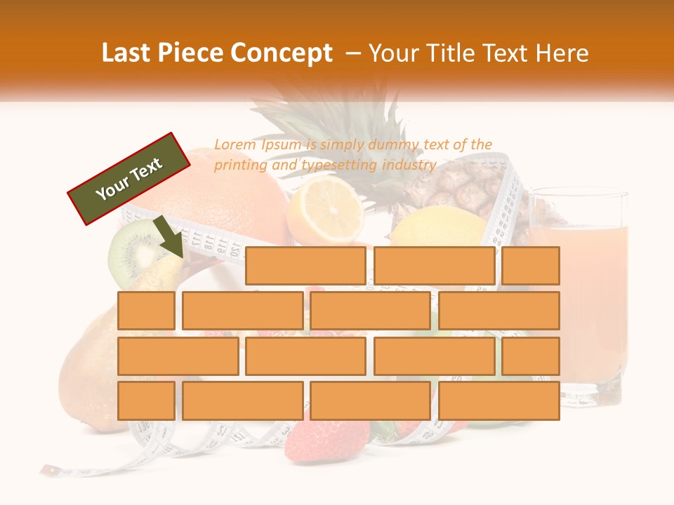 A Bowl Of Fruit And A Measuring Tape With A Glass Of Orange Juice PowerPoint Template