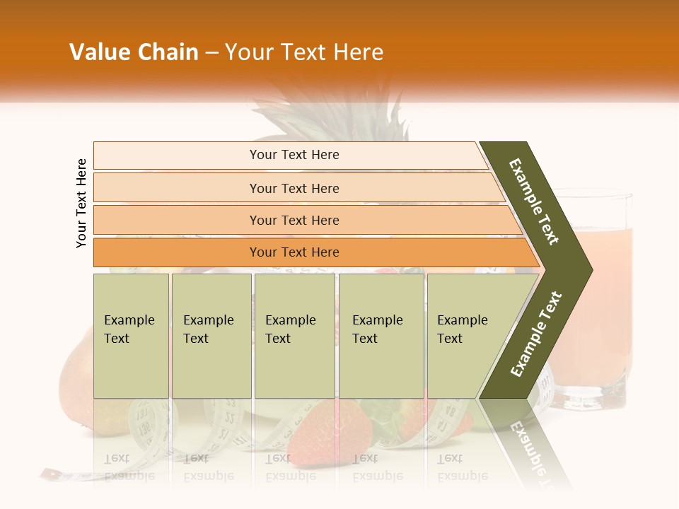 A Bowl Of Fruit And A Measuring Tape With A Glass Of Orange Juice PowerPoint Template