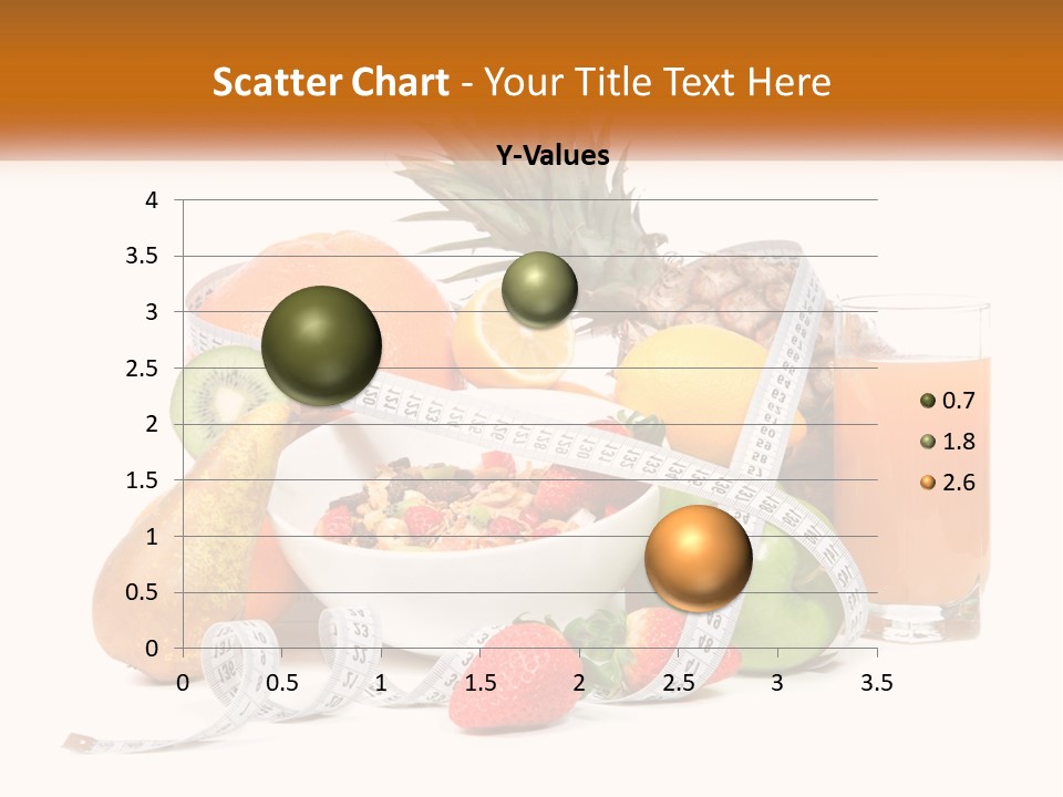 A Bowl Of Fruit And A Measuring Tape With A Glass Of Orange Juice PowerPoint Template
