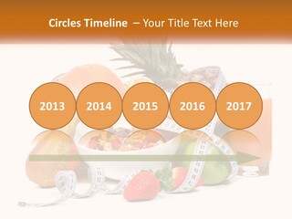 A Bowl Of Fruit And A Measuring Tape With A Glass Of Orange Juice PowerPoint Template