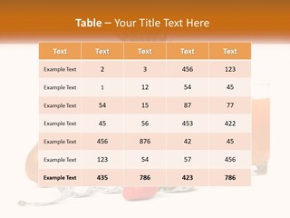 A Bowl Of Fruit And A Measuring Tape With A Glass Of Orange Juice PowerPoint Template
