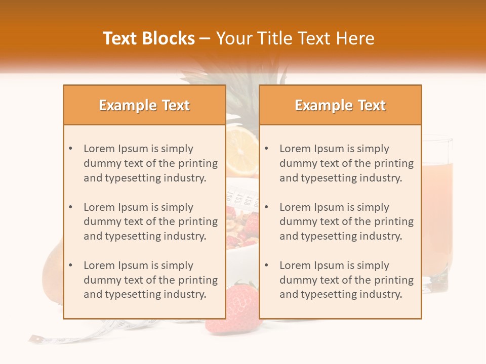 A Bowl Of Fruit And A Measuring Tape With A Glass Of Orange Juice PowerPoint Template