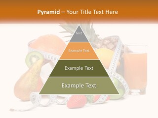 A Bowl Of Fruit And A Measuring Tape With A Glass Of Orange Juice PowerPoint Template
