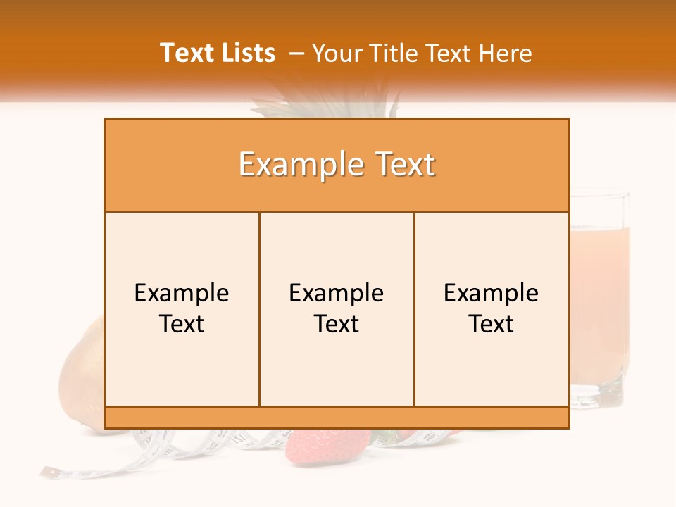 A Bowl Of Fruit And A Measuring Tape With A Glass Of Orange Juice PowerPoint Template