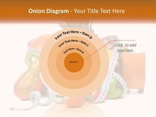 A Bowl Of Fruit And A Measuring Tape With A Glass Of Orange Juice PowerPoint Template