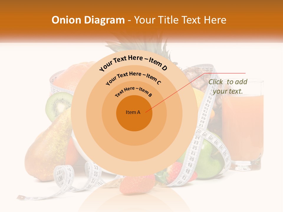 A Bowl Of Fruit And A Measuring Tape With A Glass Of Orange Juice PowerPoint Template