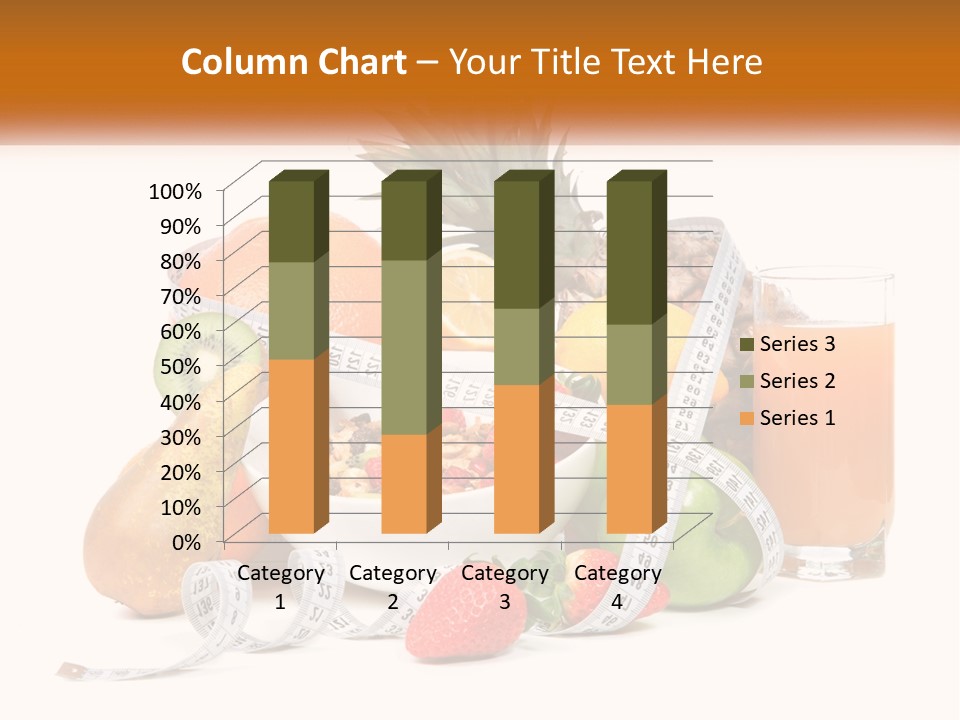 A Bowl Of Fruit And A Measuring Tape With A Glass Of Orange Juice PowerPoint Template