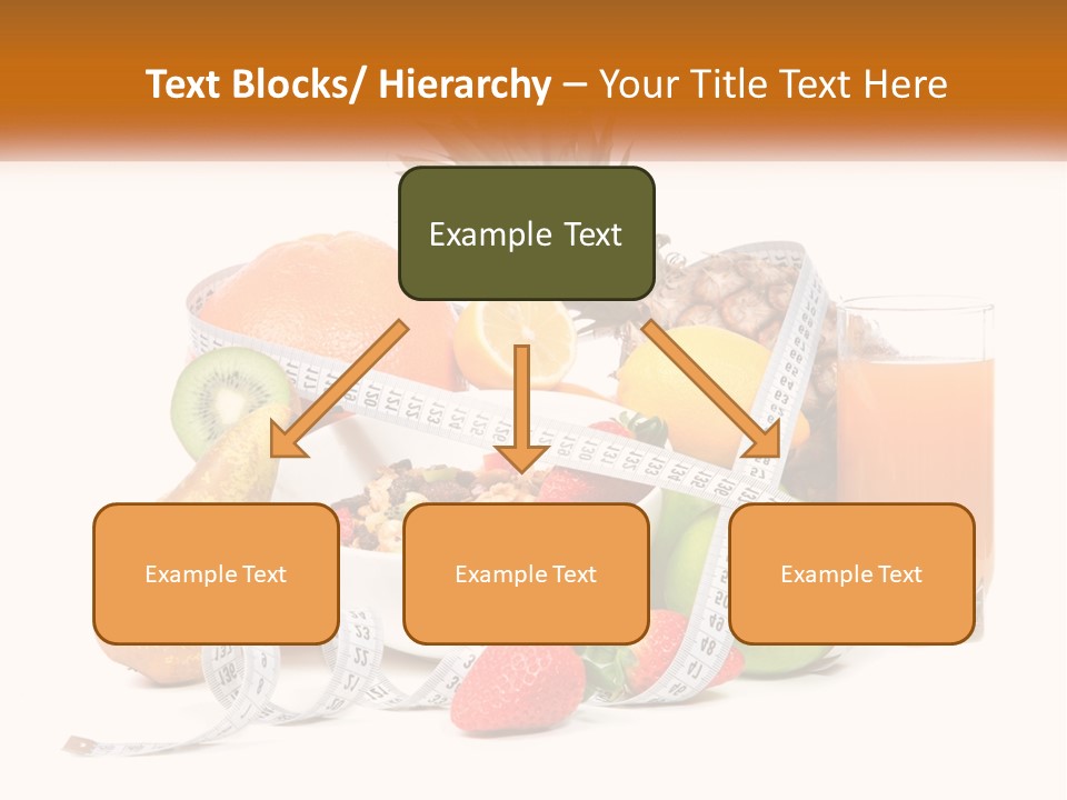 A Bowl Of Fruit And A Measuring Tape With A Glass Of Orange Juice PowerPoint Template