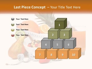 A Bowl Of Fruit And A Measuring Tape With A Glass Of Orange Juice PowerPoint Template