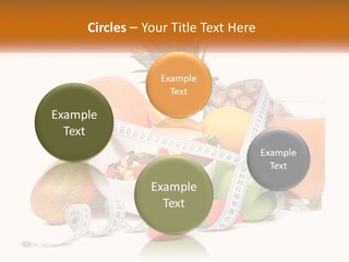 A Bowl Of Fruit And A Measuring Tape With A Glass Of Orange Juice PowerPoint Template