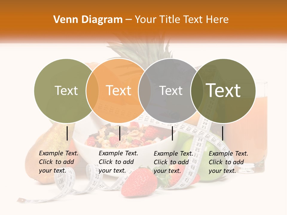 A Bowl Of Fruit And A Measuring Tape With A Glass Of Orange Juice PowerPoint Template