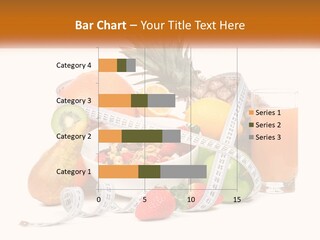 A Bowl Of Fruit And A Measuring Tape With A Glass Of Orange Juice PowerPoint Template