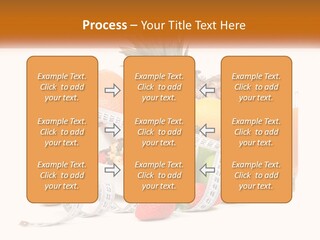 A Bowl Of Fruit And A Measuring Tape With A Glass Of Orange Juice PowerPoint Template