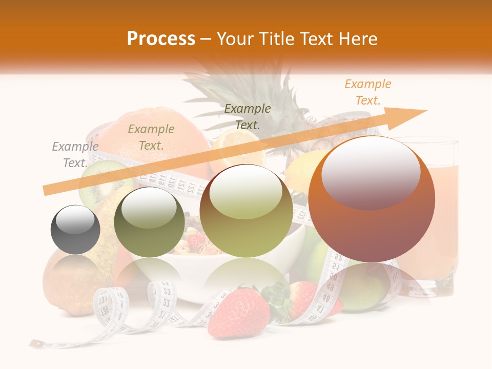 A Bowl Of Fruit And A Measuring Tape With A Glass Of Orange Juice PowerPoint Template