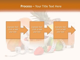 A Bowl Of Fruit And A Measuring Tape With A Glass Of Orange Juice PowerPoint Template
