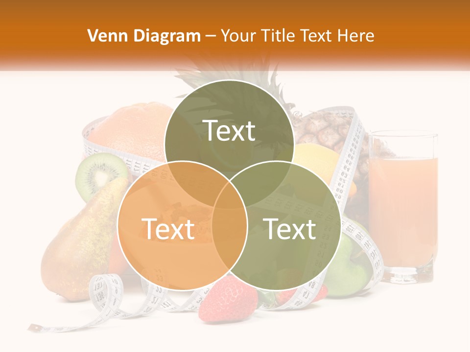A Bowl Of Fruit And A Measuring Tape With A Glass Of Orange Juice PowerPoint Template