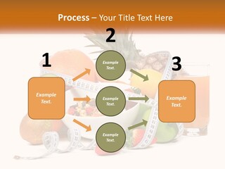 A Bowl Of Fruit And A Measuring Tape With A Glass Of Orange Juice PowerPoint Template