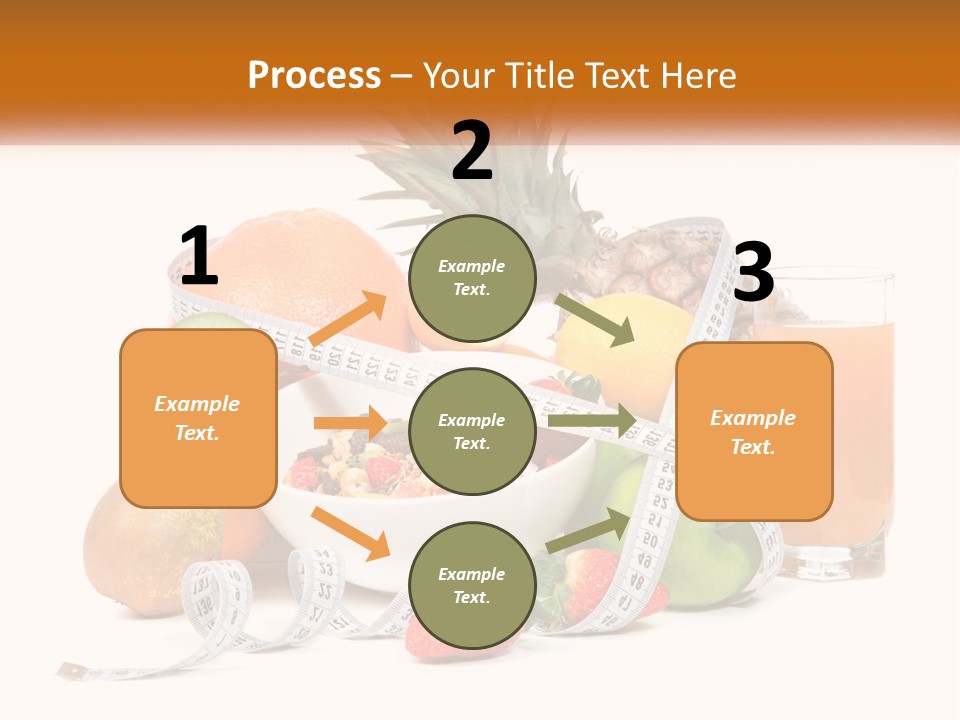 A Bowl Of Fruit And A Measuring Tape With A Glass Of Orange Juice PowerPoint Template