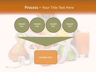 A Bowl Of Fruit And A Measuring Tape With A Glass Of Orange Juice PowerPoint Template