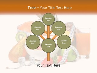 A Bowl Of Fruit And A Measuring Tape With A Glass Of Orange Juice PowerPoint Template