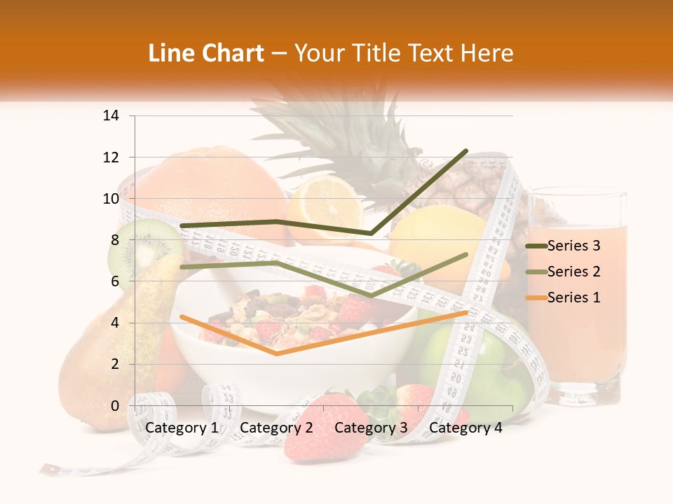 A Bowl Of Fruit And A Measuring Tape With A Glass Of Orange Juice PowerPoint Template