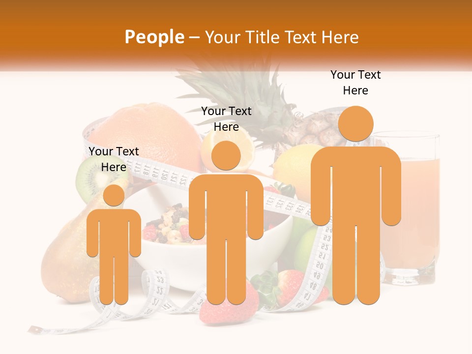 A Bowl Of Fruit And A Measuring Tape With A Glass Of Orange Juice PowerPoint Template