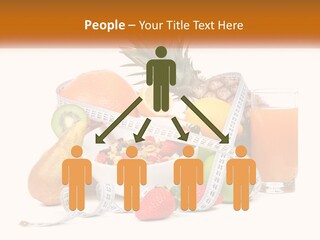 A Bowl Of Fruit And A Measuring Tape With A Glass Of Orange Juice PowerPoint Template