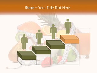 A Bowl Of Fruit And A Measuring Tape With A Glass Of Orange Juice PowerPoint Template