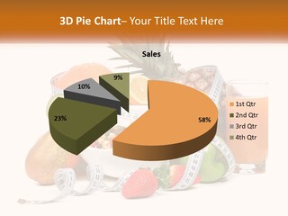 A Bowl Of Fruit And A Measuring Tape With A Glass Of Orange Juice PowerPoint Template