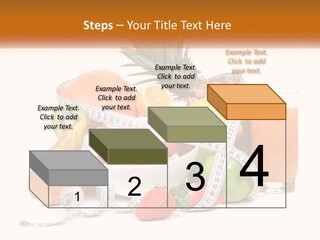 A Bowl Of Fruit And A Measuring Tape With A Glass Of Orange Juice PowerPoint Template