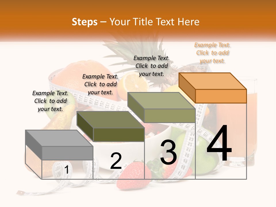 A Bowl Of Fruit And A Measuring Tape With A Glass Of Orange Juice PowerPoint Template