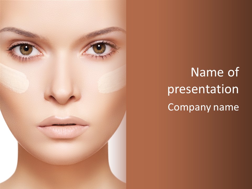 A Woman's Face With A Lot Of Cream On Her Face PowerPoint Template