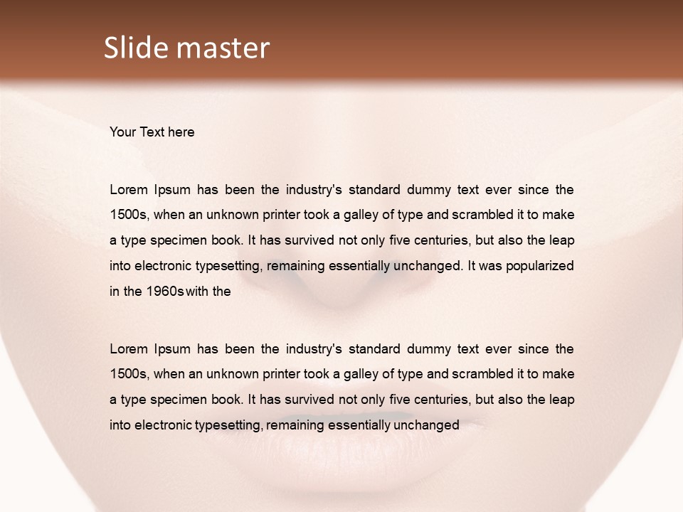 A Woman's Face With A Lot Of Cream On Her Face PowerPoint Template