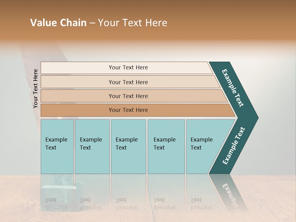 A Brown Feather Resting On A Wooden Table PowerPoint Template